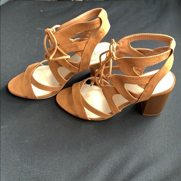 🧡 Laced Up Suede Heels 🧡 - Picture 2 of 6